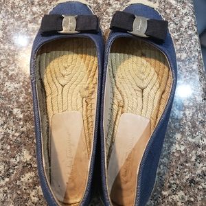 Salvatore ferragamo denim espadrilles